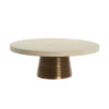 DISH ON BASE ESMA MARBLE WHITE & ANTIQUE BRONZE 33X12CM