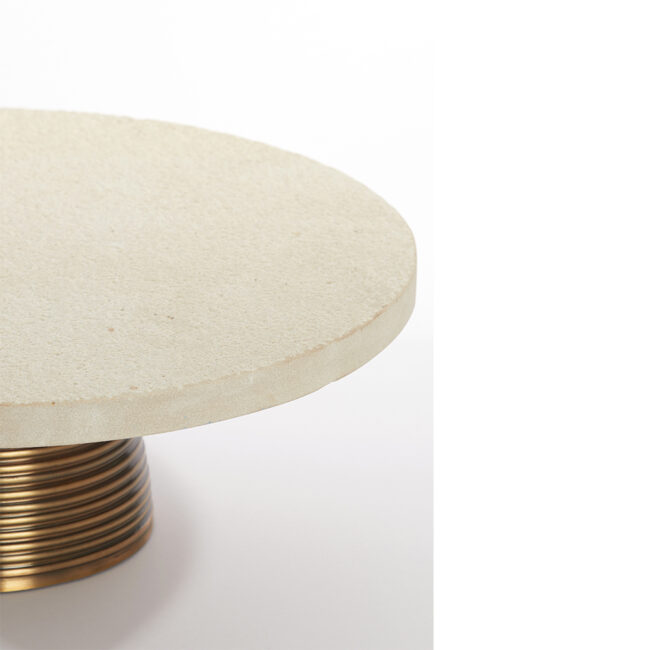 DISH ON BASE ESMA MARBLE WHITE & ANTIQUE BRONZE 33X12CM - Image 4