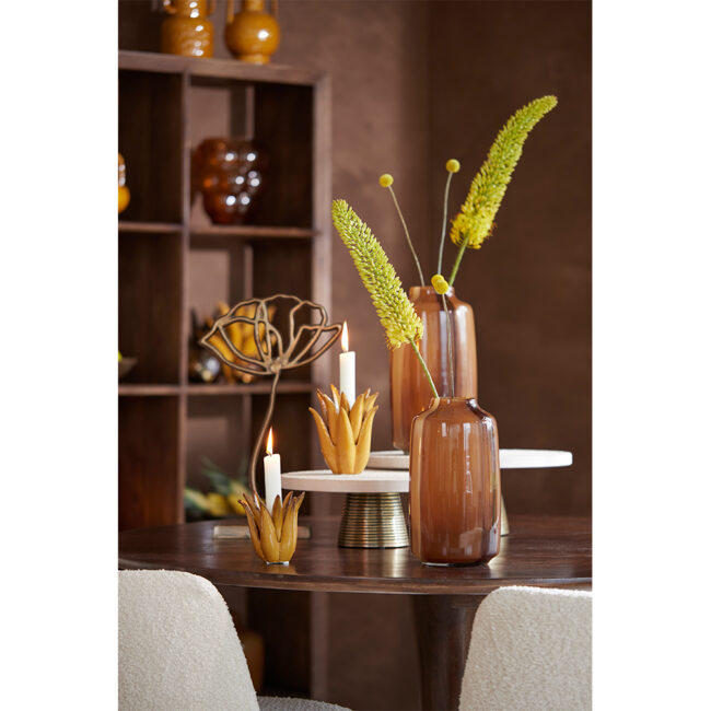 DISH ON BASE ESMA MARBLE WHITE & ANTIQUE BRONZE 33X12CM - Image 8