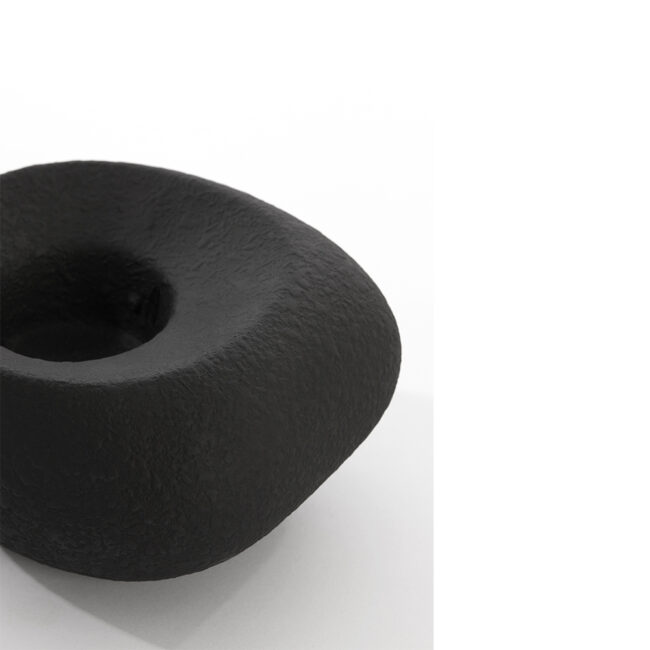 TEALIGHT HOLDER ALKA CERAMIC BLACK 16X16X9CM - Image 3