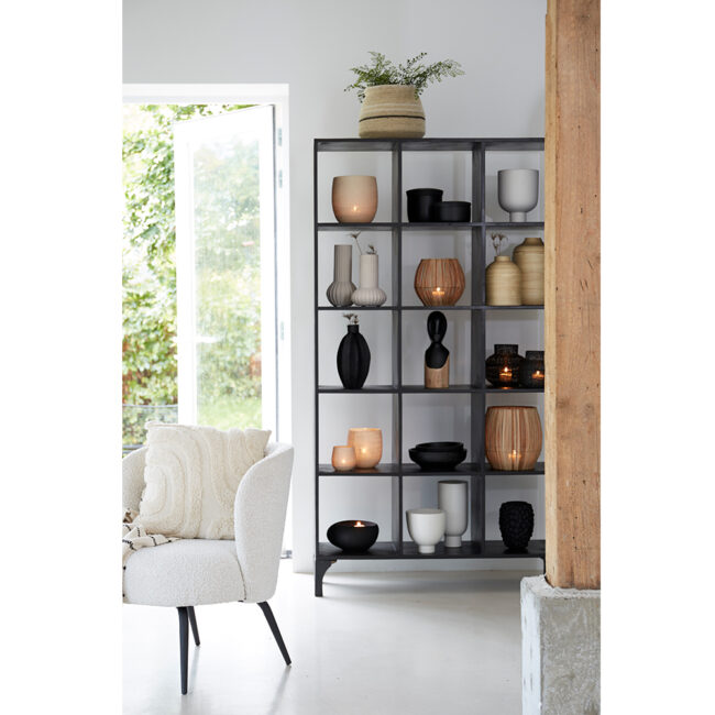 TEALIGHT HOLDER ALKA CERAMIC BLACK 16X16X9CM - Image 4