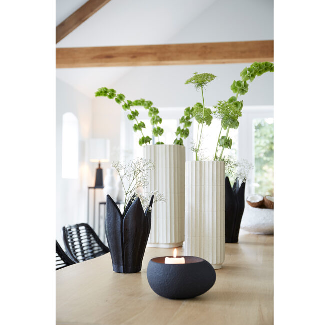 TEALIGHT HOLDER ALKA CERAMIC BLACK 16X16X9CM - Image 5