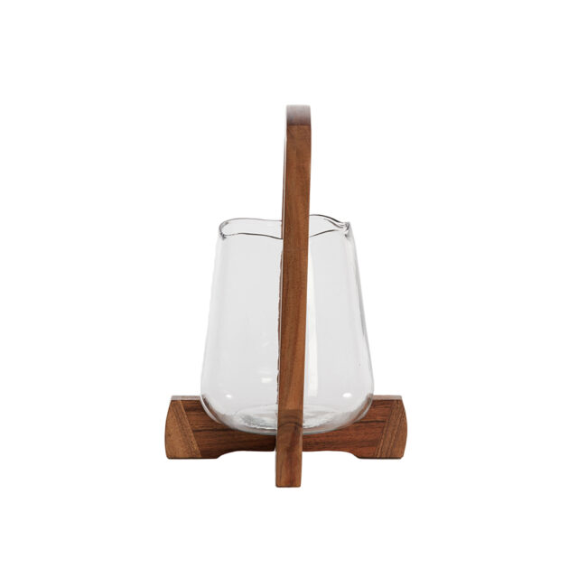 HURRICANE ANOSY GLASS CLEAR & WOOD NATURAL 18X26.5CM - Image 3