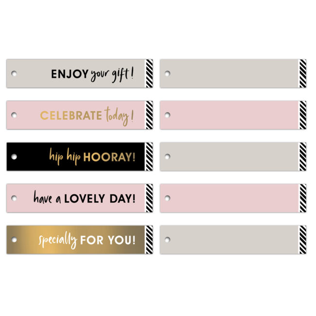 RIBBON GIFT TAGS PERFECT BASICS 2.5X13CM
