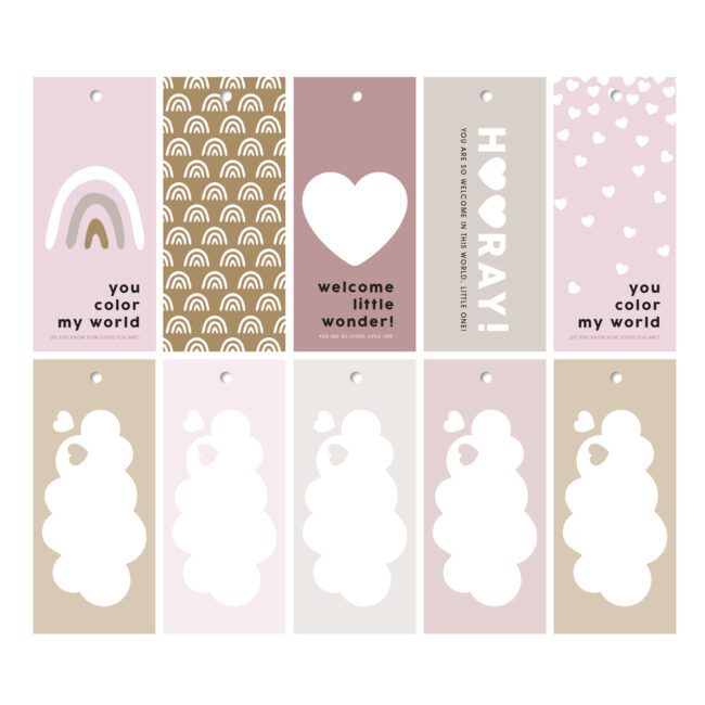 GIFT TAGS NEWBORN GIRL 4X9CM