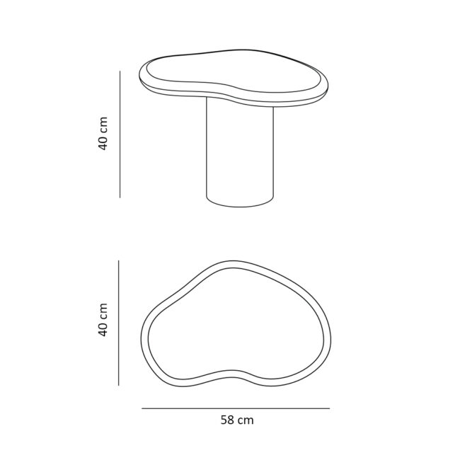 MICROSKIN SIDE TABLE JONAH ORGANIC ROUND EDGE LATTE 58X40X45CM - Image 3