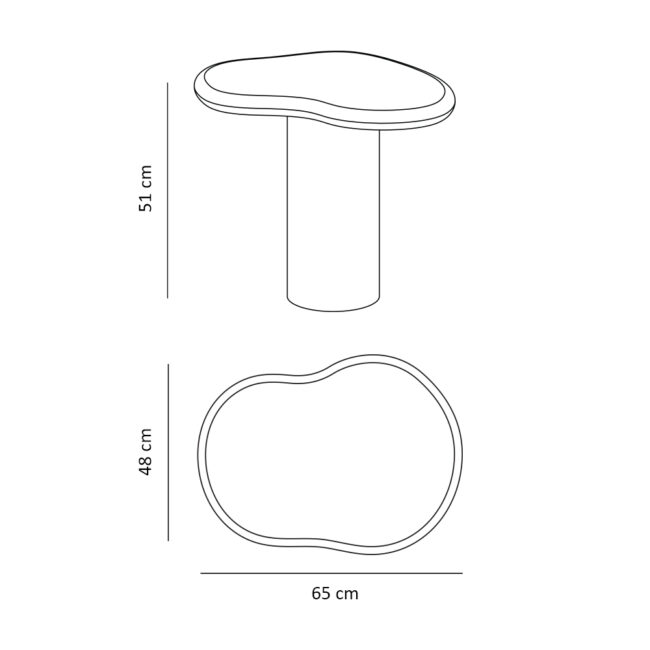 MICROSKIN SIDE TABLE ORLEANS ORGANIC LATTE 65X48X51CM - Image 3