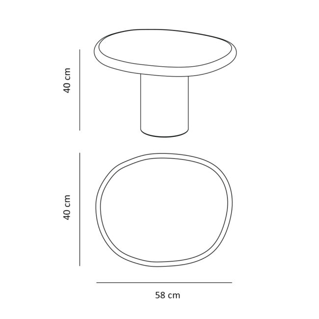 MICROSKIN SIDE TABLE CANBERRA ORGANIC LATTE 60X50X36CM - Image 3