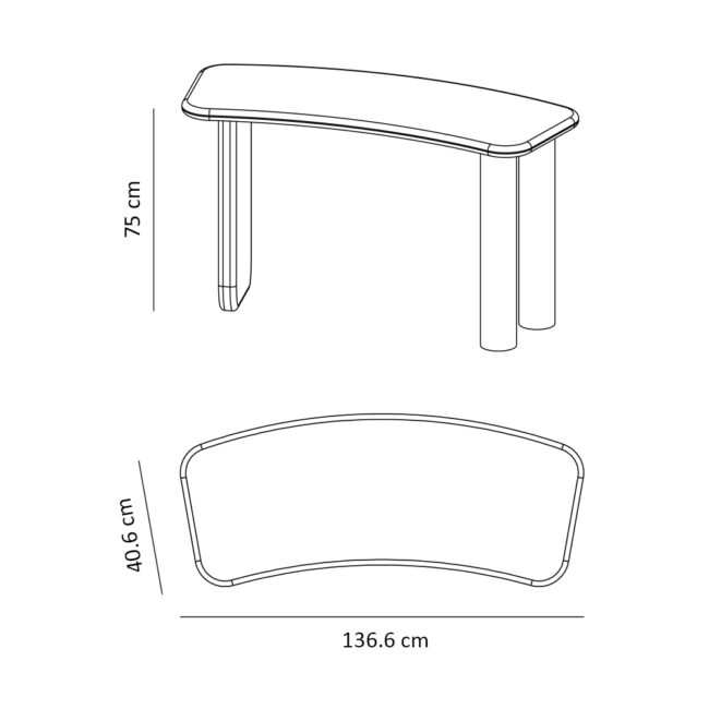 MICROSKIN CONSOLE TABLE MARSEILLE ORGANIC LATTE 134X57X75CM - Image 3
