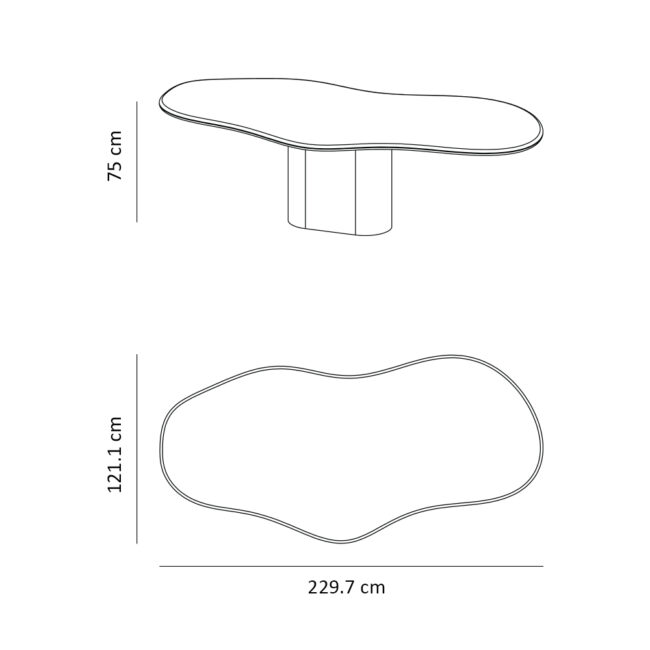 MICROSKIN DINING TABLE LIMOGES ORGANIC OVAL LATTE 230X121X75CM - Image 3