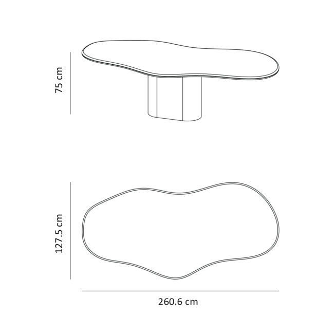 MICROSKIN DINING TABLE LIMOGES ORGANIC LATTE 261X128X75CM - Image 3