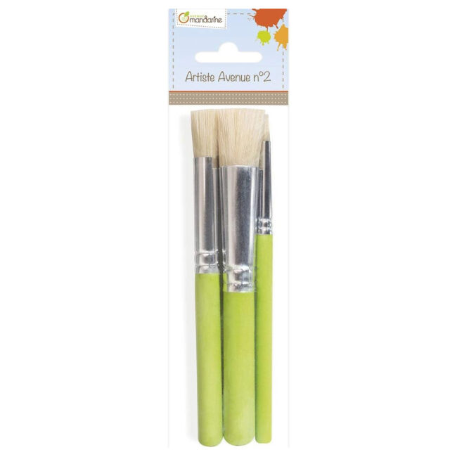 SET OF 3 STENCIL BRUSHES 18X5X1CM