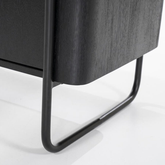 WALLCABINET JAMES 2 DOORS BLACK 96X46X210CM - Image 4