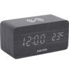 A/CLOCK BLOCK W.PHONE CHARG.LED BLACK 15X7X7.4CM