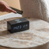 A/CLOCK BLOCK W.PHONE CHARG.LED BLACK 15X7X7.4CM - Image 2