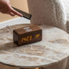 ALARM CLOCK BLOCK PHONE CHARG.LED WOOD 15X7X7.4CM - Image 2