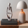 STATUE WONDERING POLYRESIN LIGHT GREY 9.5X23.5CM - Image 2