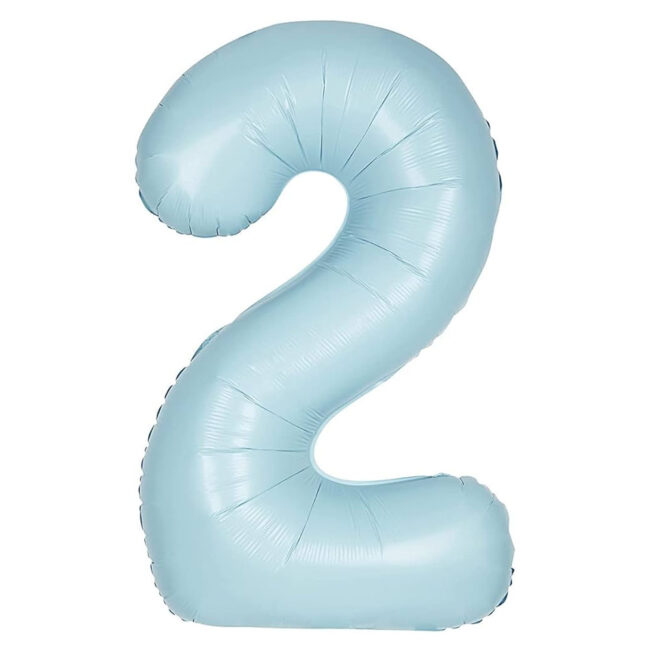 BLUE NUMBER 2 FOIL BALLOON 86.3CM