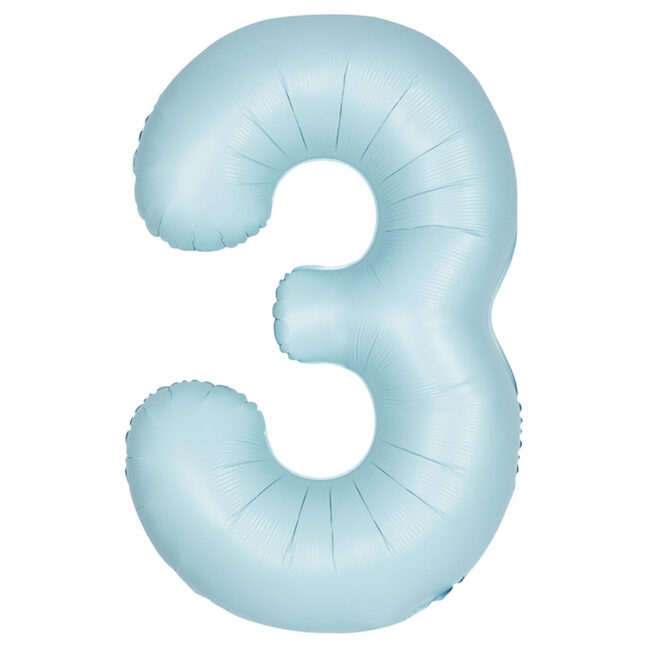 BLUE NUMBER 3 FOIL BALLOON 86.3CM