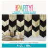 FRINGE GARLAND BACKDROP SCALLOPED FOIL BLACK & GOLD 30X182CM 4PCS - Image 2
