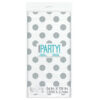PLASTIC TABLE COVER SILVER DOTS 137X274CM - Image 2