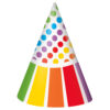 PARTY HATS RAINBOW BIRTHDAY 21CM 8PCS