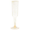 PLASTIC CHAMPAGNE GLASSES GOLD GLITTER 10X30CM 177ML 4PCS
