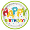 PAPER PLATES HAPPY BIRTHDAY BALLOON 18CM 8PCS