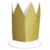 PAPER CROWNS GLITTER GOLD 13X25CM 4PCS