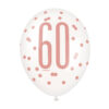 LATEX BALLOONS NUMBER 60 ROSE GOLD GLITZ 30CM 6PCS - Image 4
