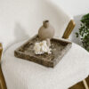 TRAY WITH EDGE MARBLE BROWN 30X30CM - Image 2