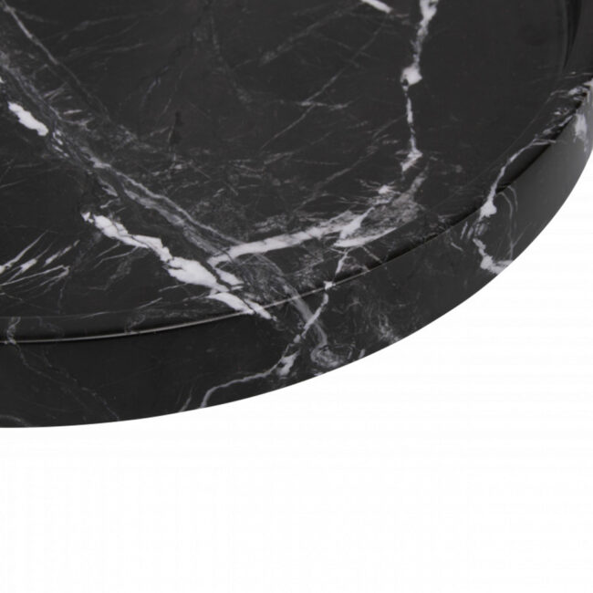 TRAY MARBLE WITH EDGE BLACK 30CM - Image 4