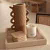 TRAY WITH EDGE MARBLE BEIGE 30X30CM - Image 2