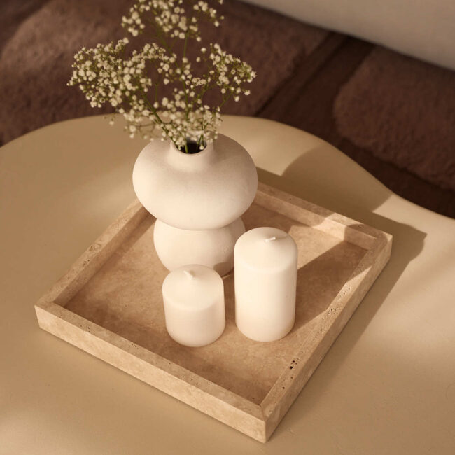 TRAY WITH EDGE TRAVERTINE 30X30CM - Image 3