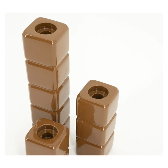 CANDLE HOLDER CUBE MUSTARD - Image 3
