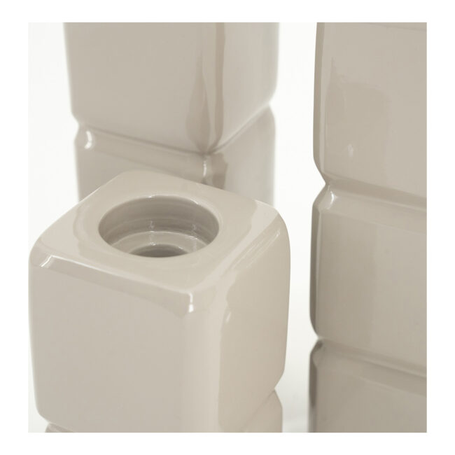 CANDLE HOLDER CUBE TAUPE - Image 3