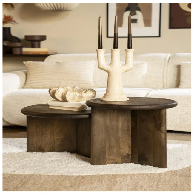 COFFEE TABLE LEOTI MEDIUM BROWN 60X60X36CM - Image 3