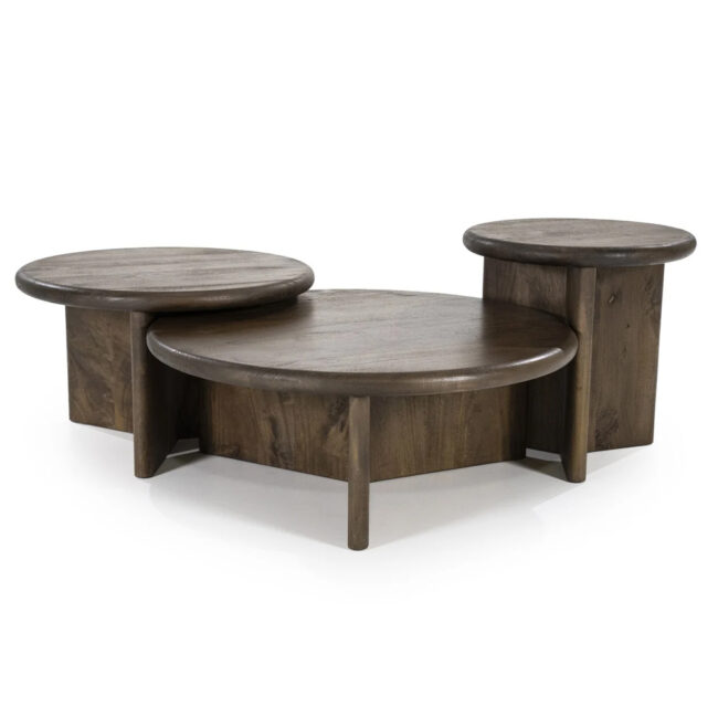 COFFEE TABLE LEOTI LARGE BROWN 80X80X30CM - Image 4