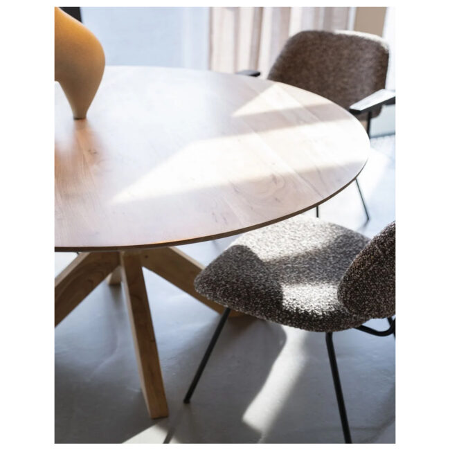 DINING TABLE NIKKI NATURAL 130X130X76CM - Image 3