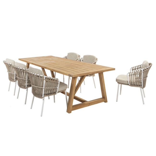 DALIAS DINING CHAIR WHITE W/2 CUSHIONS - Image 12