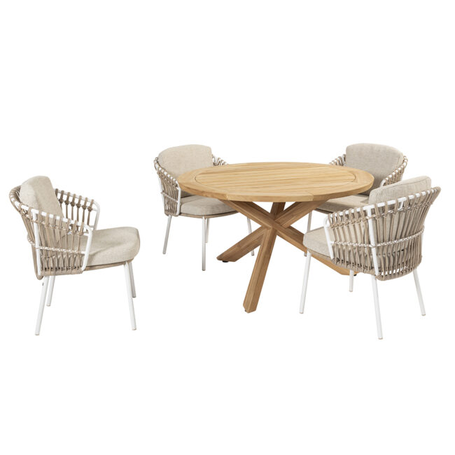 DALIAS DINING CHAIR WHITE W/2 CUSHIONS - Image 11