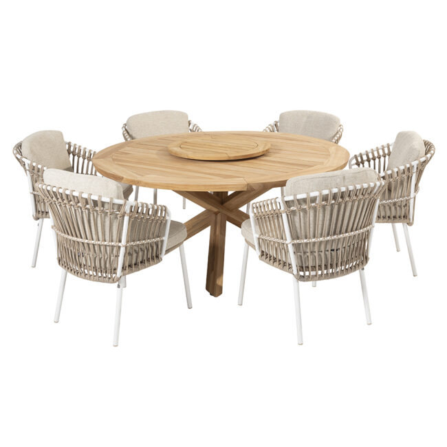 DALIAS DINING CHAIR WHITE W/2 CUSHIONS - Image 10