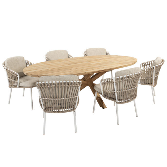 DALIAS DINING CHAIR WHITE W/2 CUSHIONS - Image 9