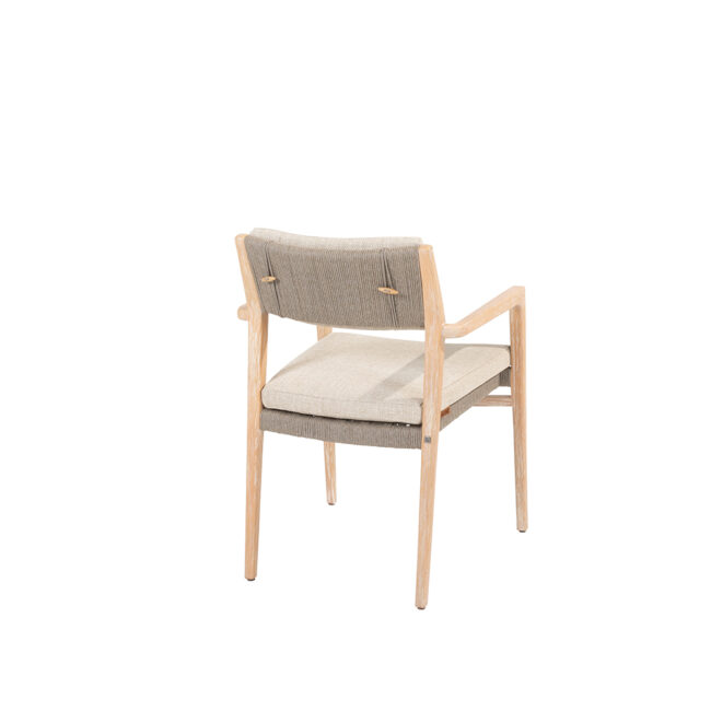 JULIA STACKING DINING CHAIR BRUSHED TEAK WITH 2 CUSHIONS - Image 7