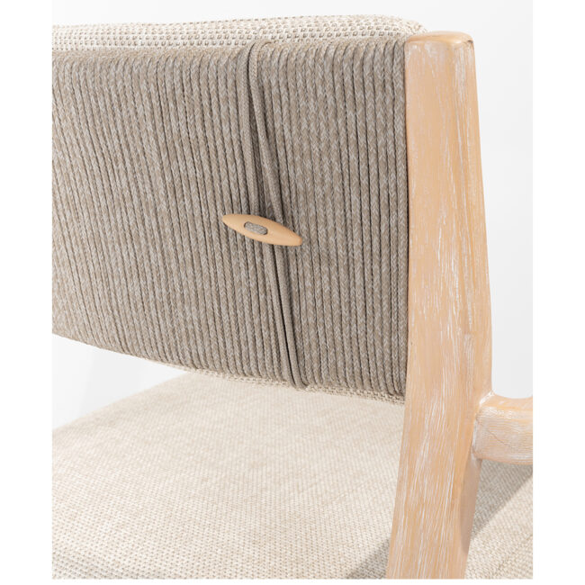 JULIA STACKING DINING CHAIR BRUSHED TEAK WITH 2 CUSHIONS - Image 8
