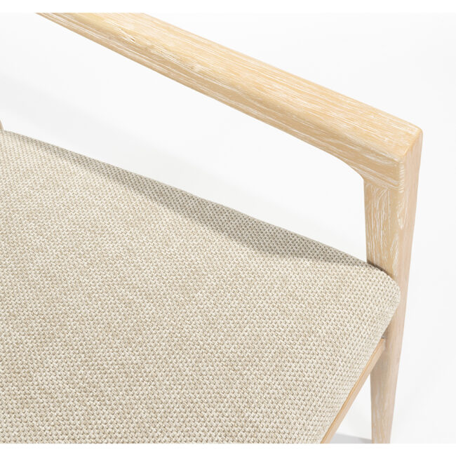JULIA STACKING DINING CHAIR BRUSHED TEAK WITH 2 CUSHIONS - Image 9