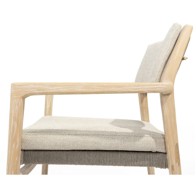 JULIA STACKING DINING CHAIR BRUSHED TEAK WITH 2 CUSHIONS - Image 11