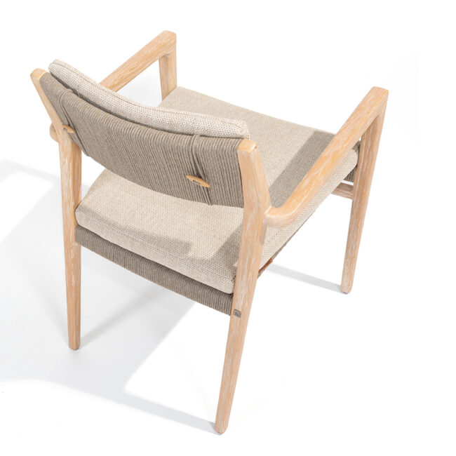 JULIA STACKING DINING CHAIR BRUSHED TEAK WITH 2 CUSHIONS - Image 12