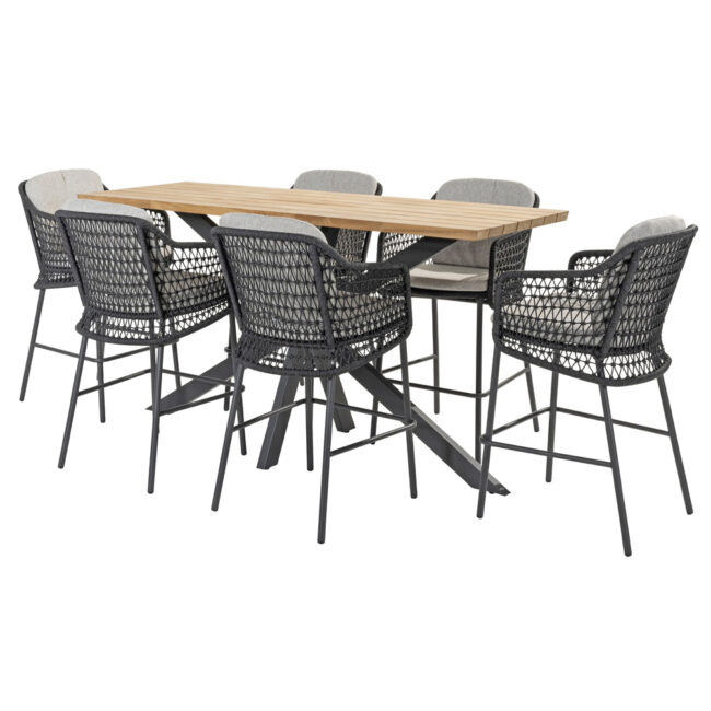 TRAMONTI BAR CHAIR ANTHRACITE W/ 2 CUSHIONS - Image 7