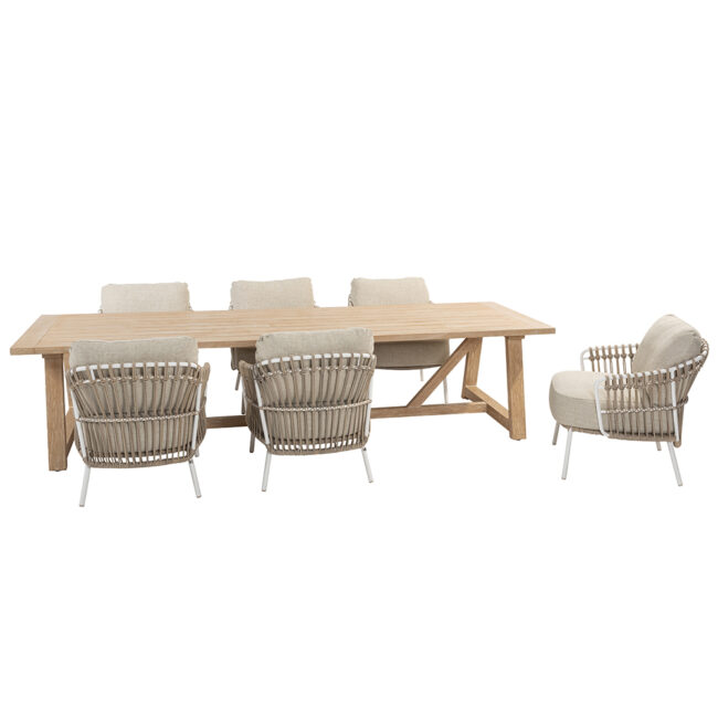 NOAH BRUSHED TEAK DINING TABLE 260X100X75CM - Image 4